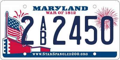 MD license plate 2AB2450