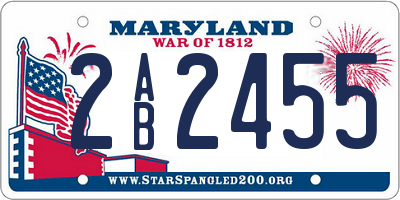 MD license plate 2AB2455