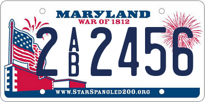 MD license plate 2AB2456