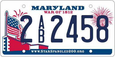 MD license plate 2AB2458