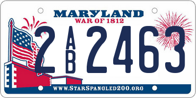 MD license plate 2AB2463