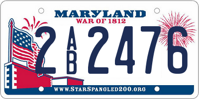 MD license plate 2AB2476