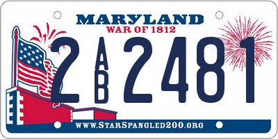 MD license plate 2AB2481