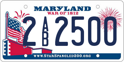 MD license plate 2AB2500