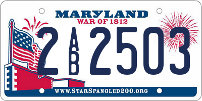 MD license plate 2AB2503