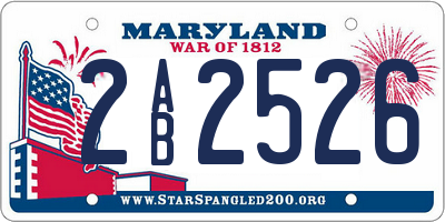 MD license plate 2AB2526