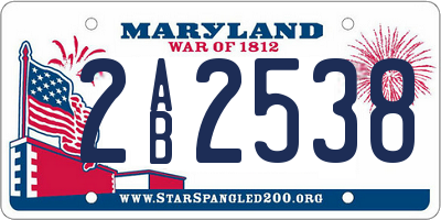 MD license plate 2AB2538