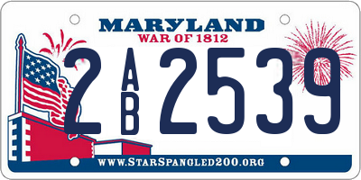 MD license plate 2AB2539
