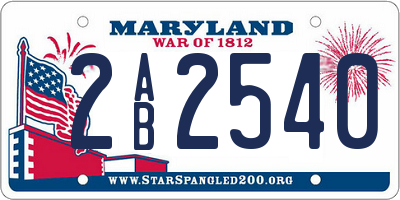 MD license plate 2AB2540
