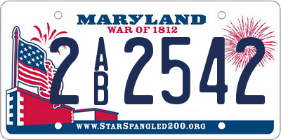 MD license plate 2AB2542