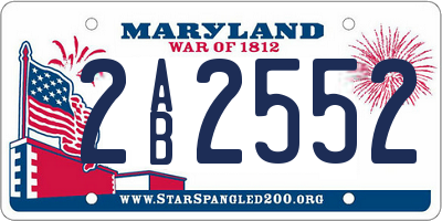 MD license plate 2AB2552