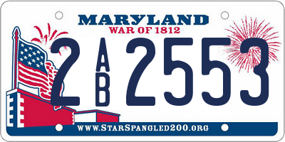 MD license plate 2AB2553