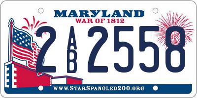 MD license plate 2AB2558