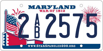 MD license plate 2AB2575
