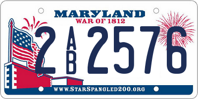 MD license plate 2AB2576
