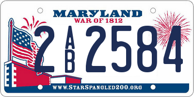MD license plate 2AB2584