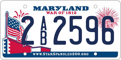 MD license plate 2AB2596