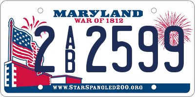 MD license plate 2AB2599