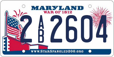 MD license plate 2AB2604