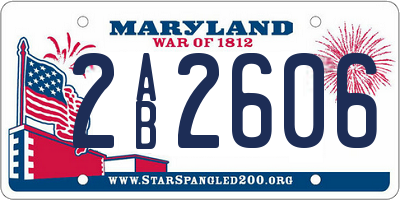 MD license plate 2AB2606