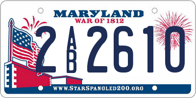 MD license plate 2AB2610