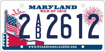 MD license plate 2AB2612