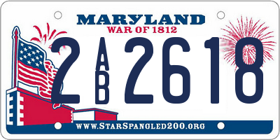 MD license plate 2AB2618