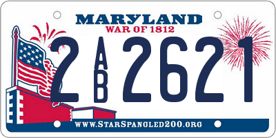 MD license plate 2AB2621