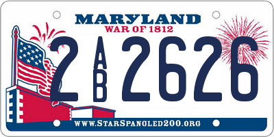 MD license plate 2AB2626