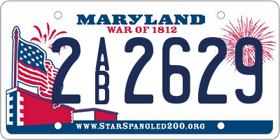 MD license plate 2AB2629