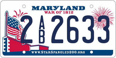 MD license plate 2AB2633