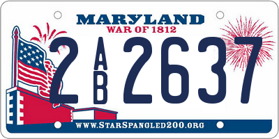 MD license plate 2AB2637