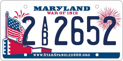MD license plate 2AB2652