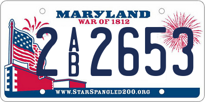 MD license plate 2AB2653