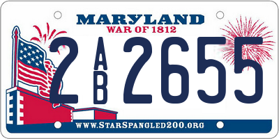 MD license plate 2AB2655