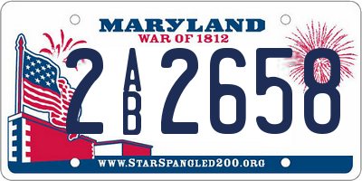 MD license plate 2AB2658