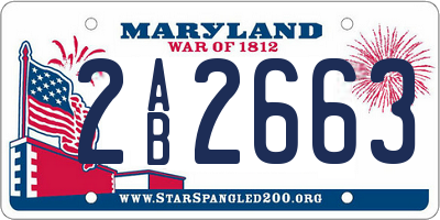 MD license plate 2AB2663