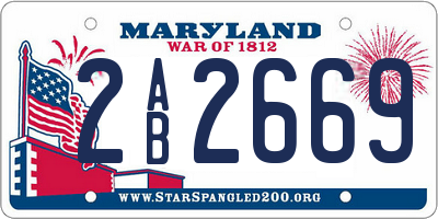 MD license plate 2AB2669