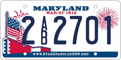 MD license plate 2AB2701