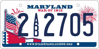 MD license plate 2AB2705
