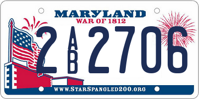 MD license plate 2AB2706