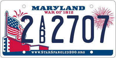 MD license plate 2AB2707