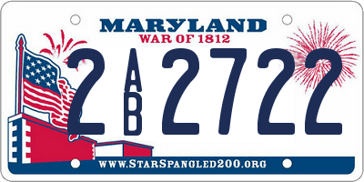 MD license plate 2AB2722