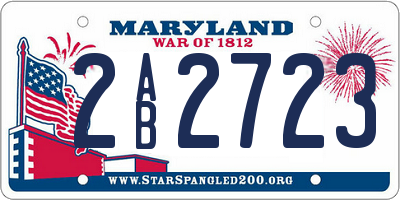 MD license plate 2AB2723