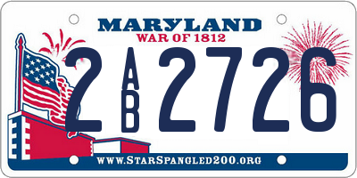 MD license plate 2AB2726