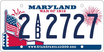 MD license plate 2AB2727