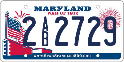MD license plate 2AB2729