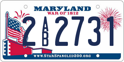 MD license plate 2AB2731