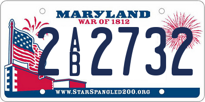 MD license plate 2AB2732