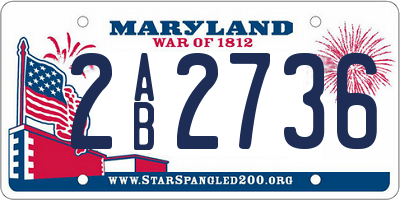 MD license plate 2AB2736
